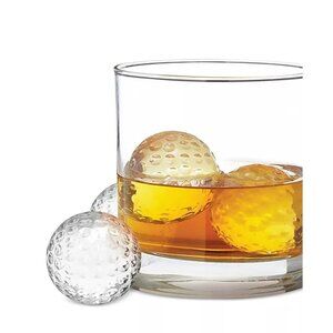 NIB Brookstone Men's Golf Ball Ice Molds 2 Piece Easy To Remove Food Safe
